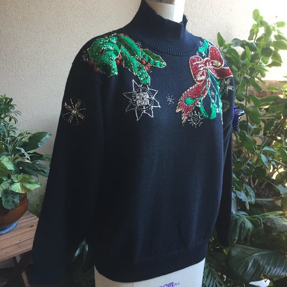 I.B. Diffusion Poinsettia Sweater NWOT - Picture 3 of 16